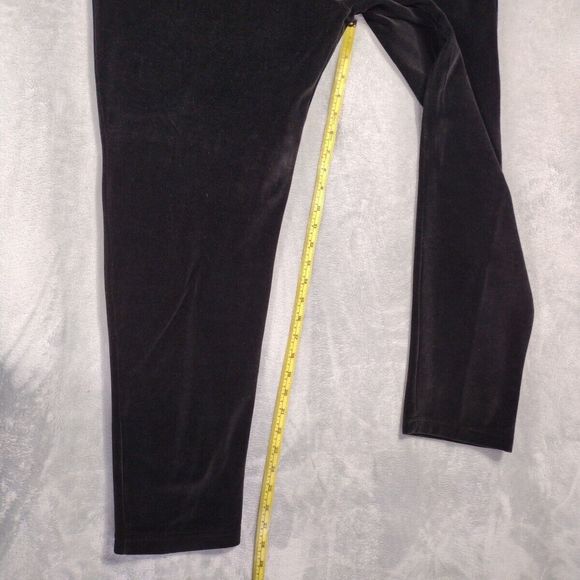 Velour Jogger Pants Black Pull On Elastic Waist Size L Vintage Liz claiborne - Picture 9 of 12